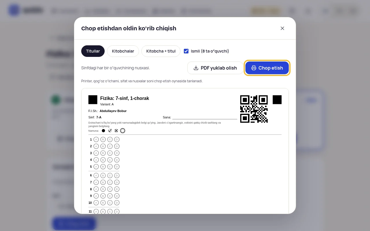 5-qadam: Koʻrib chiqing va chop eting